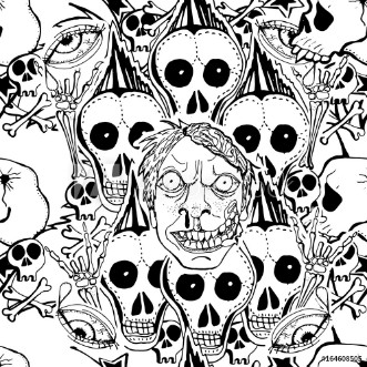 Picture of Skulls zombie Vector seamles pattern